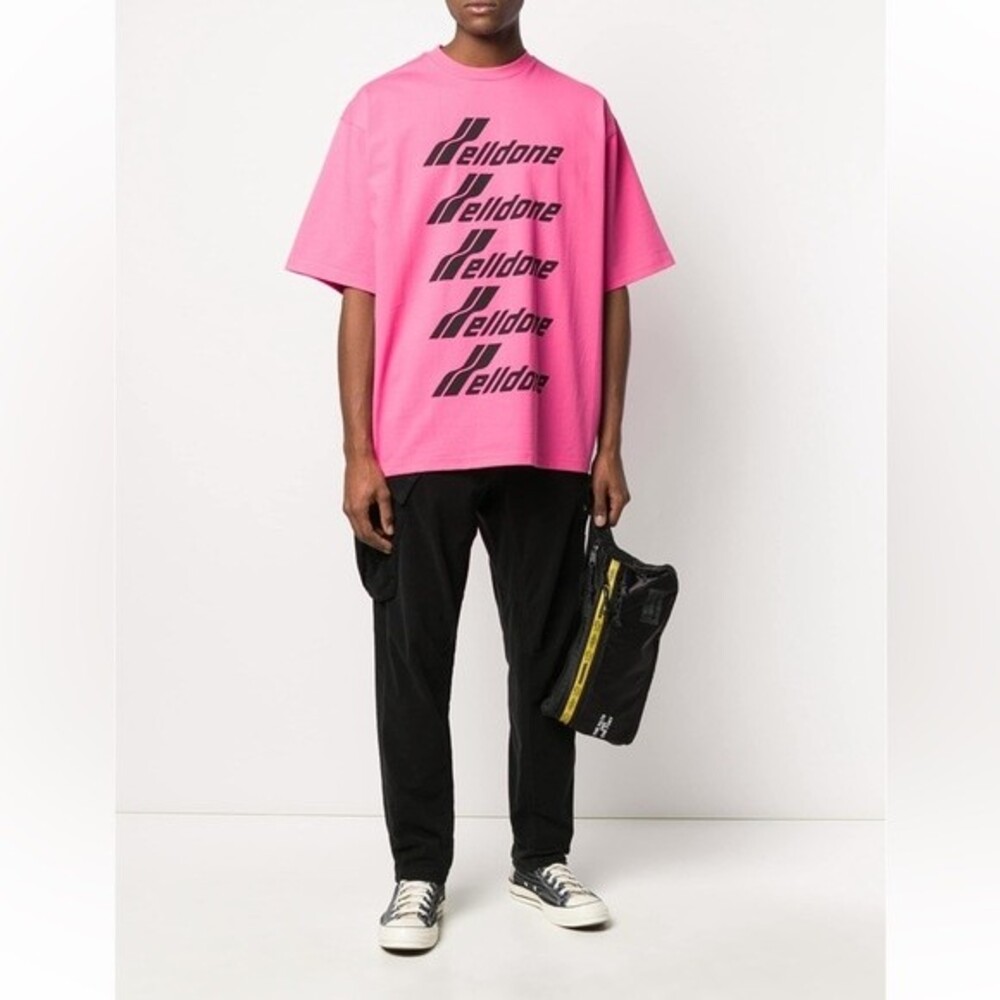 We11Done Oversized Logo Print T-shirt